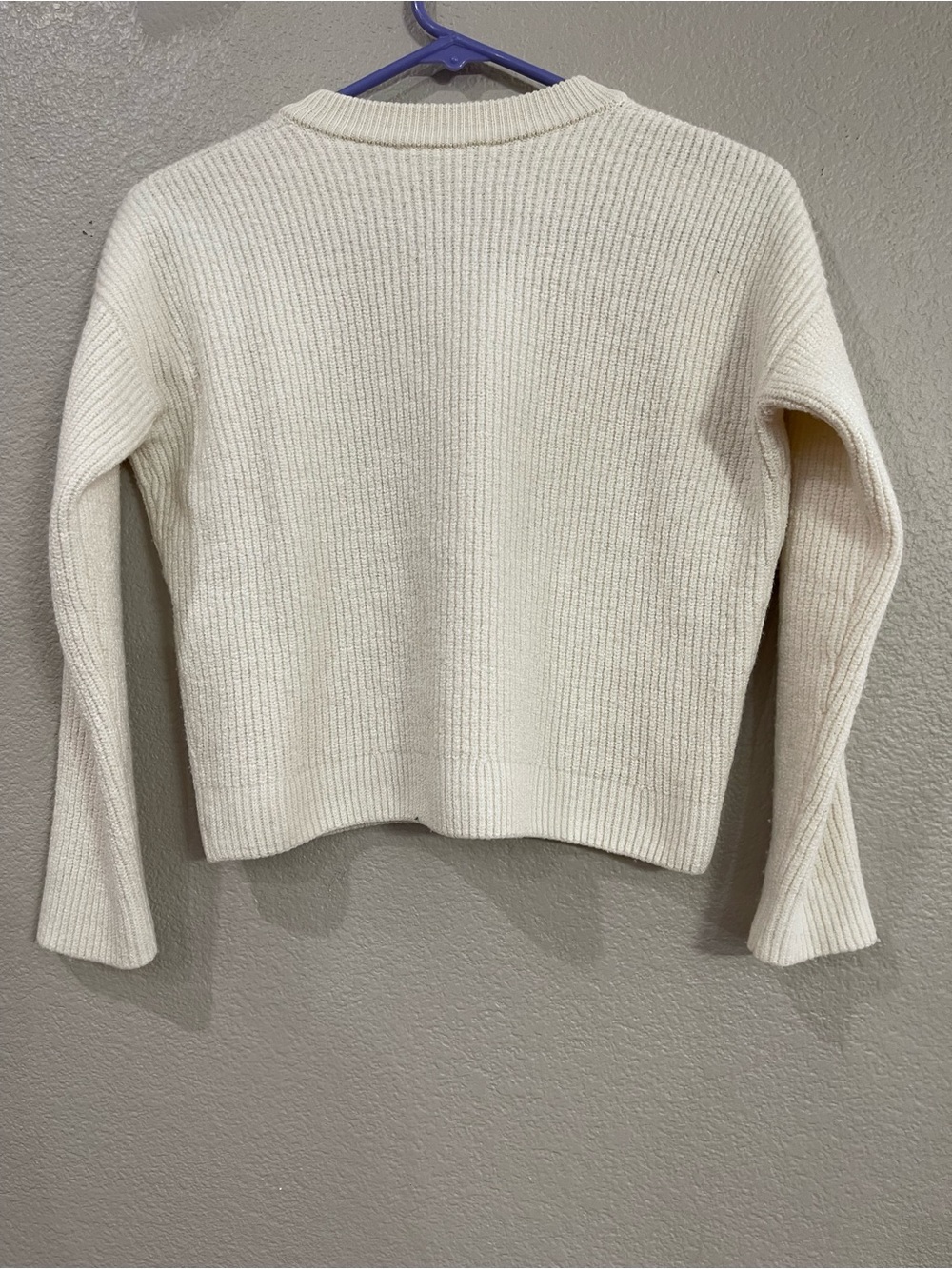 Sezane Eloi jumper cream crop merino wool sweater women’s XS - Picture 4 of 14